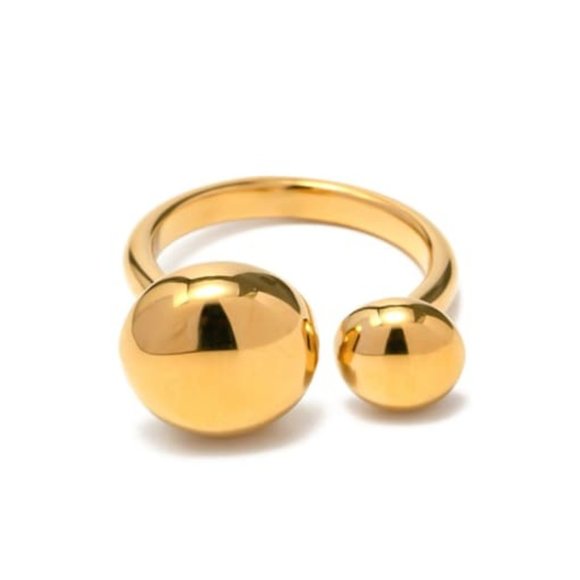 18k gold plated vintage style geometric adjustable ring NEW! - Picture 2 of 2